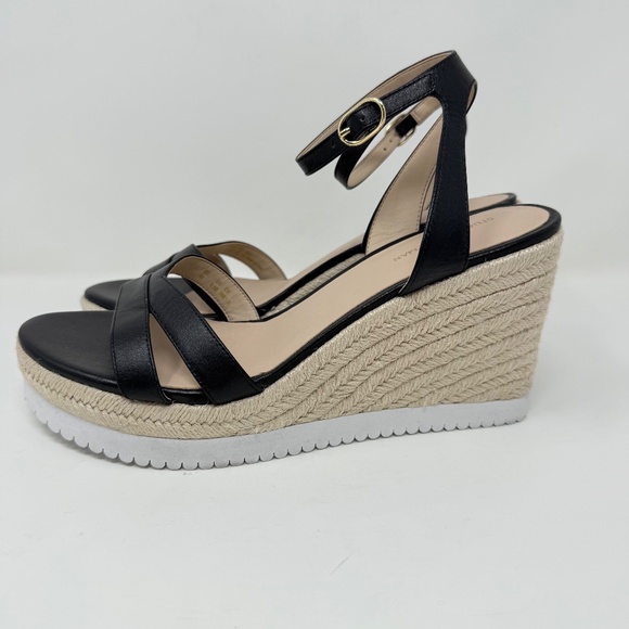 New Stuart Weitzman Catlina Espadrille Wedge Sandal Black Sz 9.5 - Picture 7 of 13